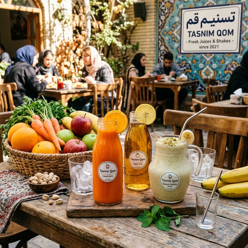 خرید آبمیوه طبیعی و شیرموز لیتری در قم | سفارش آنلاین آبمیوه، معجون و دسر